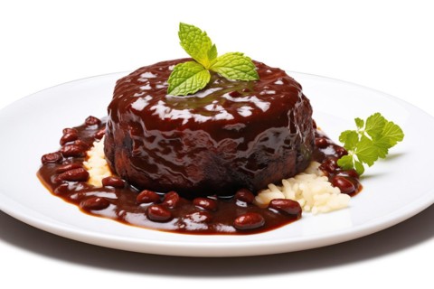 Savory Mole Enchiladas with Sesame Seeds and Cilantro, AI generated