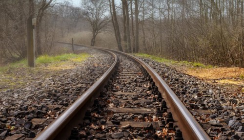 Narrow-gauge railway bed of the Raging Roland, Ruegen, Mecklenburg-Western Pomerania, Germany,