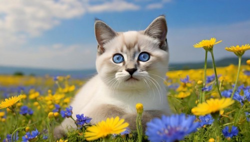 KI generated, animal, animals, mammal, mammals, cat, felidae (Felis catus), a kitten resting in a