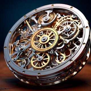 3d render background clockwork mechanism, AI generated