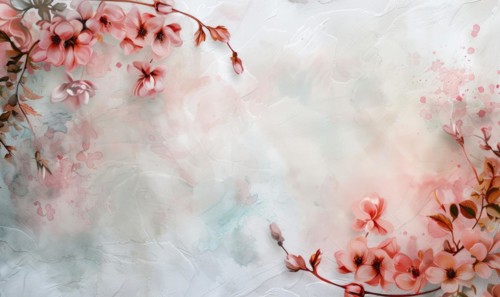 Watercolor flowers and lives, floral background space for text AI generated