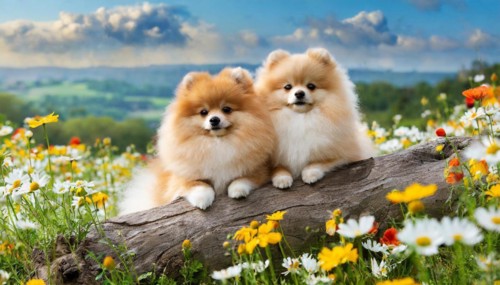 KI generated, animal, animals, mammal, mammals, dwarf spitz, Spitz, (Canis lupus familiaris), dog,