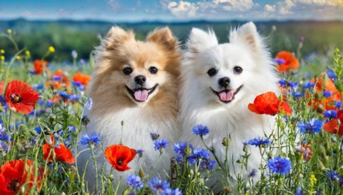 KI generated, animal, animals, mammal, mammals, dwarf spitz, Spitz, (Canis lupus familiaris), dog,