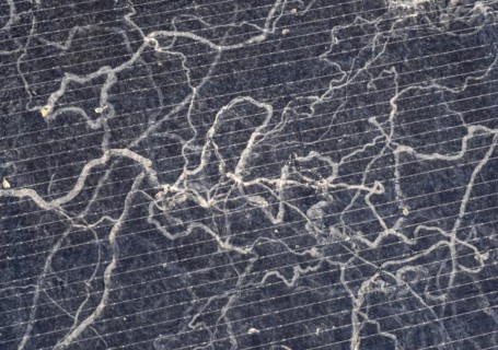 Sahara dust on a solar module, solar panel, a balcony system on a green roof, Braunschweig, Lower