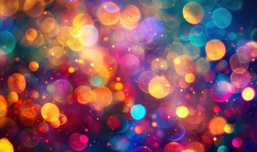 Colorful bokeh lights creating a festive atmosphere, abstract background AI generated