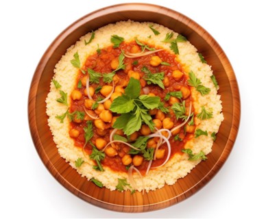 Delicious Couscous with Chickpea Stew, AI generated