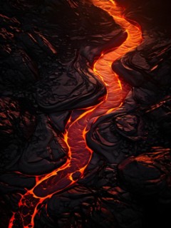 Unstoppable force of a lava flow, AI generated