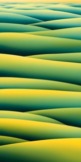 AI generated abstract painting of grasslands under a blazing sunset waves of greens