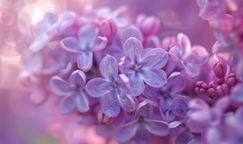 A close-up of lilac petals, closeup view, soft focus AI generated