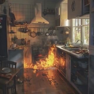 A futuristic-looking smoke detector triggers an alarm when smoke is detected, AI generates, AI