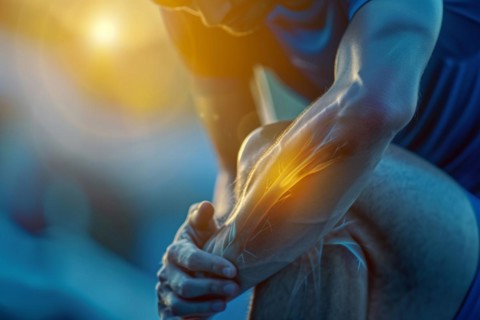 Illustration, biomedical visualisation, painful tendon in the forearm, tennis elbow, overuse during