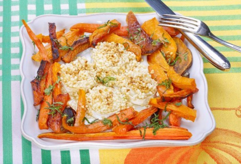 South German cuisine, butternut squash, butternut pumpkin, pumpkin baked with goat's cheese, cheese