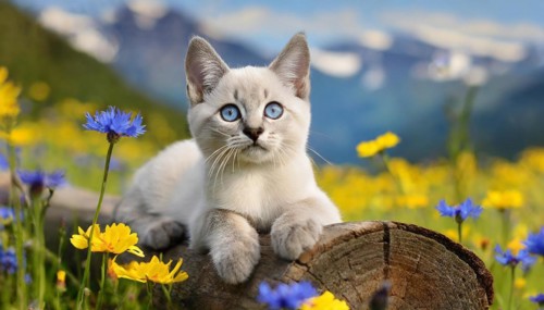 KI generated, animal, animals, mammal, mammals, cat, felidae (Felis catus), a kitten resting in a
