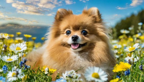 Ai generated, animal, animals, mammal, mammals, a, single animal, dwarf spitz, Spitz, (Canis lupus