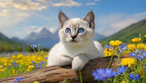 KI generated, animal, animals, mammal, mammals, cat, felidae (Felis catus), a kitten resting in a