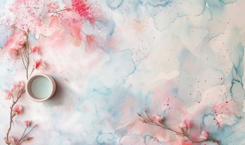 Watercolor flowers and lives, floral background space for text AI generated