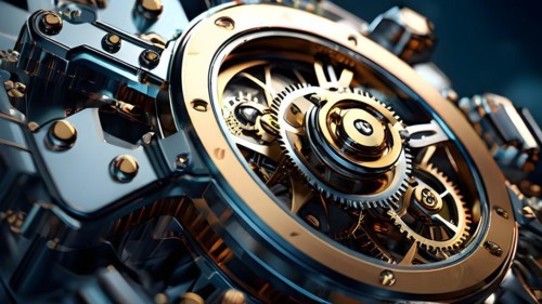 3d render background clockwork mechanism, AI generated