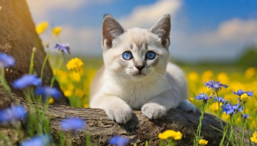 KI generated, animal, animals, mammal, mammals, cat, felidae (Felis catus), a kitten resting in a