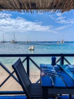 A beach in the Caribbean on the Atlantic coast in Deshaies, Guadeloupe, French Antilles, North
