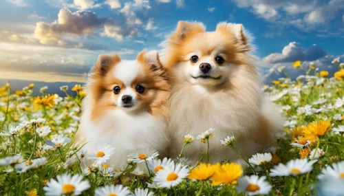 Ai generated, animal, animals, mammal, mammals, a, single animal, dwarf spitz, Spitz, (Canis lupus