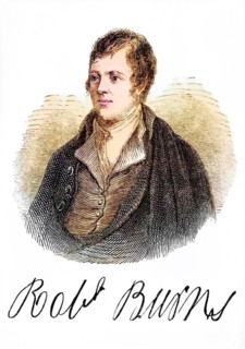 Robert Burns (born 25 January 1759 in Alloway, Ayrshire, died 21 July 1796 in Dumfries,