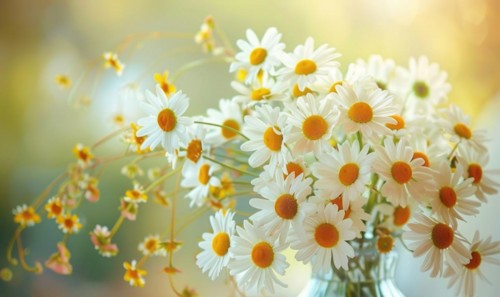 Bouquet of daisies in a vase AI generated