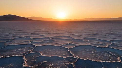 Heatwaves distorting the horizon in the lut desert, AI generated
