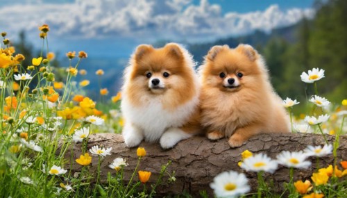 KI generated, animal, animals, mammal, mammals, dwarf spitz, Spitz, (Canis lupus familiaris), dog,