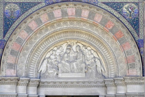 Marseille Cathedral or Cathedrale Sainte-Marie-Majeure de Marseille, 1852-1896, Marseille, Detailed