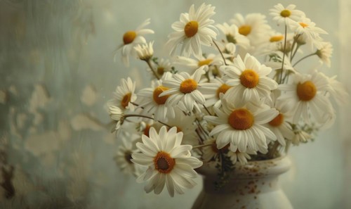 Bouquet of daisies in a vase AI generated