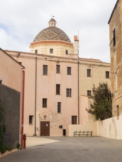 Dome of the church, Chiesa di San Michele, Church of St Michael, Alghero, Sardinia, Italy, Europe