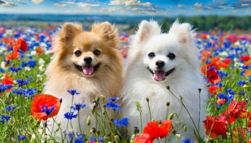 KI generated, animal, animals, mammal, mammals, dwarf spitz, Spitz, (Canis lupus familiaris), dog,