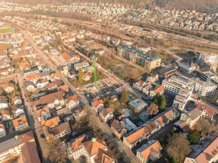 Late afternoon light over a cosy suburb with dense residential areas, sunrise, Nagold, Black