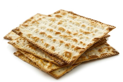 Stack of Golden Matzo Crackers, AI generated
