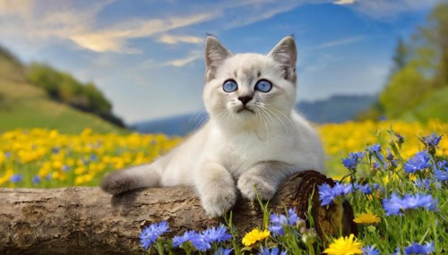 KI generated, animal, animals, mammal, mammals, cat, felidae (Felis catus), a kitten resting in a