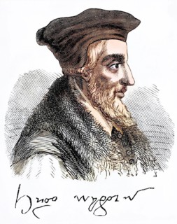 Portrait and signature of Bishop Hugh Latimer 1485 to 1555 English preacher and Protestant martyr,
