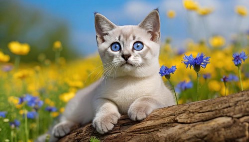 KI generated, animal, animals, mammal, mammals, cat, felidae (Felis catus), a kitten resting in a