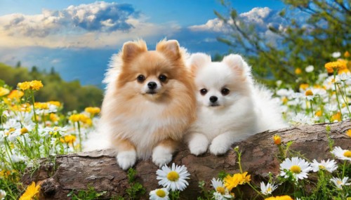 KI generated, animal, animals, mammal, mammals, a, single animal, dwarf spitz, Spitz, (Canis lupus