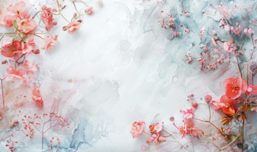 Watercolor flowers and lives, floral background space for text AI generated