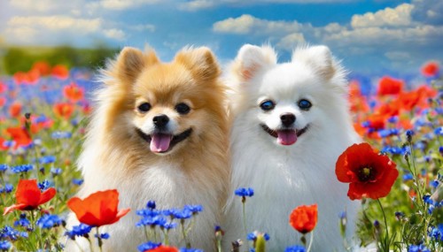 KI generated, animal, animals, mammal, mammals, dwarf spitz, Spitz, (Canis lupus familiaris), dog,