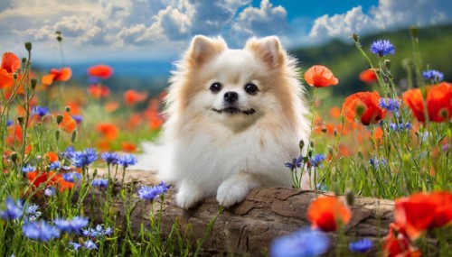 KI generated, animal, animals, mammal, mammals, one, single animal, dwarf spitz, Spitz, (Canis