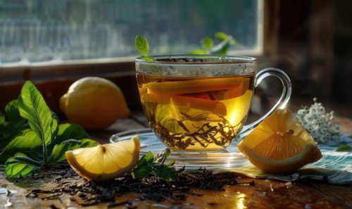 Bergamot tea with a lemon twist AI generated
