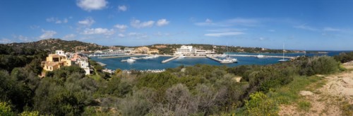View to the harbour, panoramic view, Porto Cervo, Costa Smeralda, Sardinia, Italy, Europe