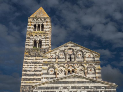 Church tower, abbey church Santissima Trinita di Saccargia of the destroyed Camaldolese monastery,