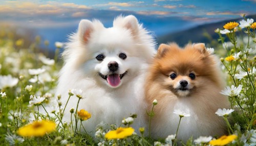 KI generated, animal, animals, mammal, mammals, a, single animal, dwarf spitz, Spitz, (Canis lupus
