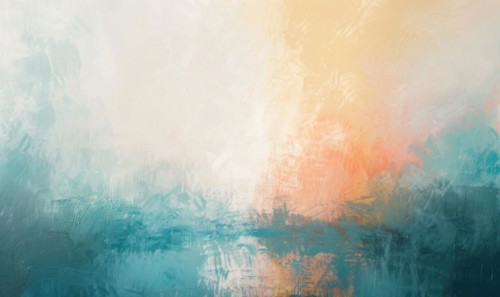 A serene abstract painting with soft morning colors blending harmoniously AI generated