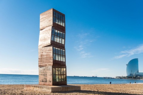 Sculpture on the beach in Barcelona, Spain, Europe