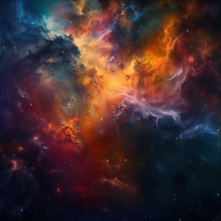 A mesmerizing view of a colorful nebula, showcasing a vibrant dance of clouds and star formations,