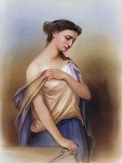 Lucretia, Roman heroine who committed suicide after being raped, Historical, digitally restored