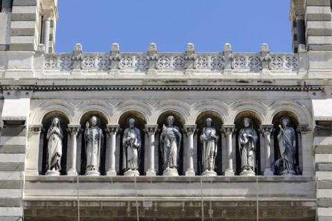 Marseille Cathedral or Cathedrale Sainte-Marie-Majeure de Marseille, 1852-1896, Marseille, row of
